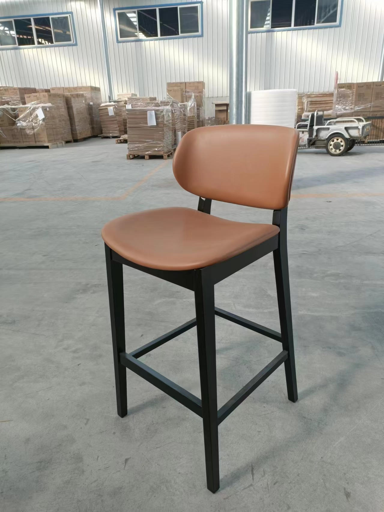 Cult Barstool II - BM-3980 (Matte Black #11, TSS Fabric, TSS Fabric, TSS Fabric, No, No, No, No, No, Plastic Swivel Glides, No, Brass, Standard, 30” - Footrest Height at 12")