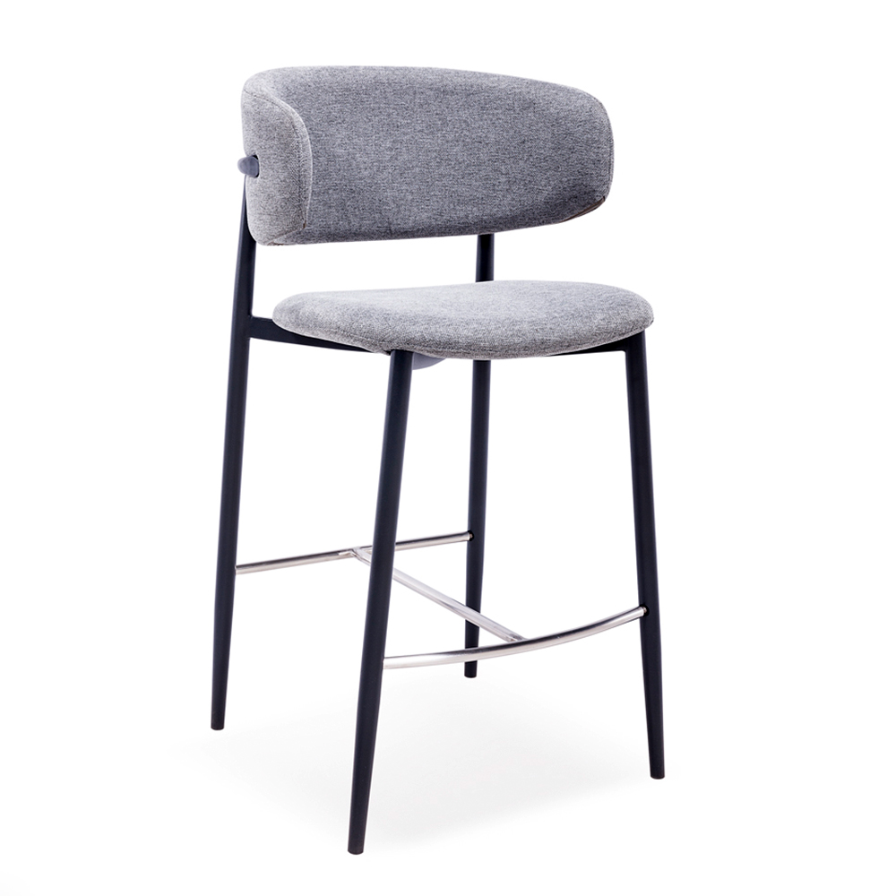 Cult Barstool - BM-3980 (Custom, TSS Fabric, TSS Fabric, TSS Fabric, No, No, No, No, No, Plastic Glides, No, None, Chrome, Standard, 30” - Footrest Height at 12")