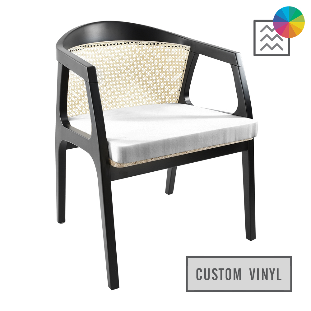 Luxor Arm Chair Black - CW-0984-A-QS1 (Wood Seat)