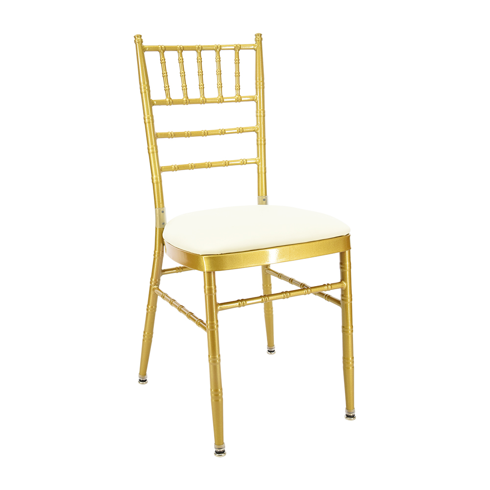 Chiavari Economy Chair - CM-3616 (Chardonnay #8, Graceful Silver-TS 1874-02, No, Deluxe Metal Glide, No)