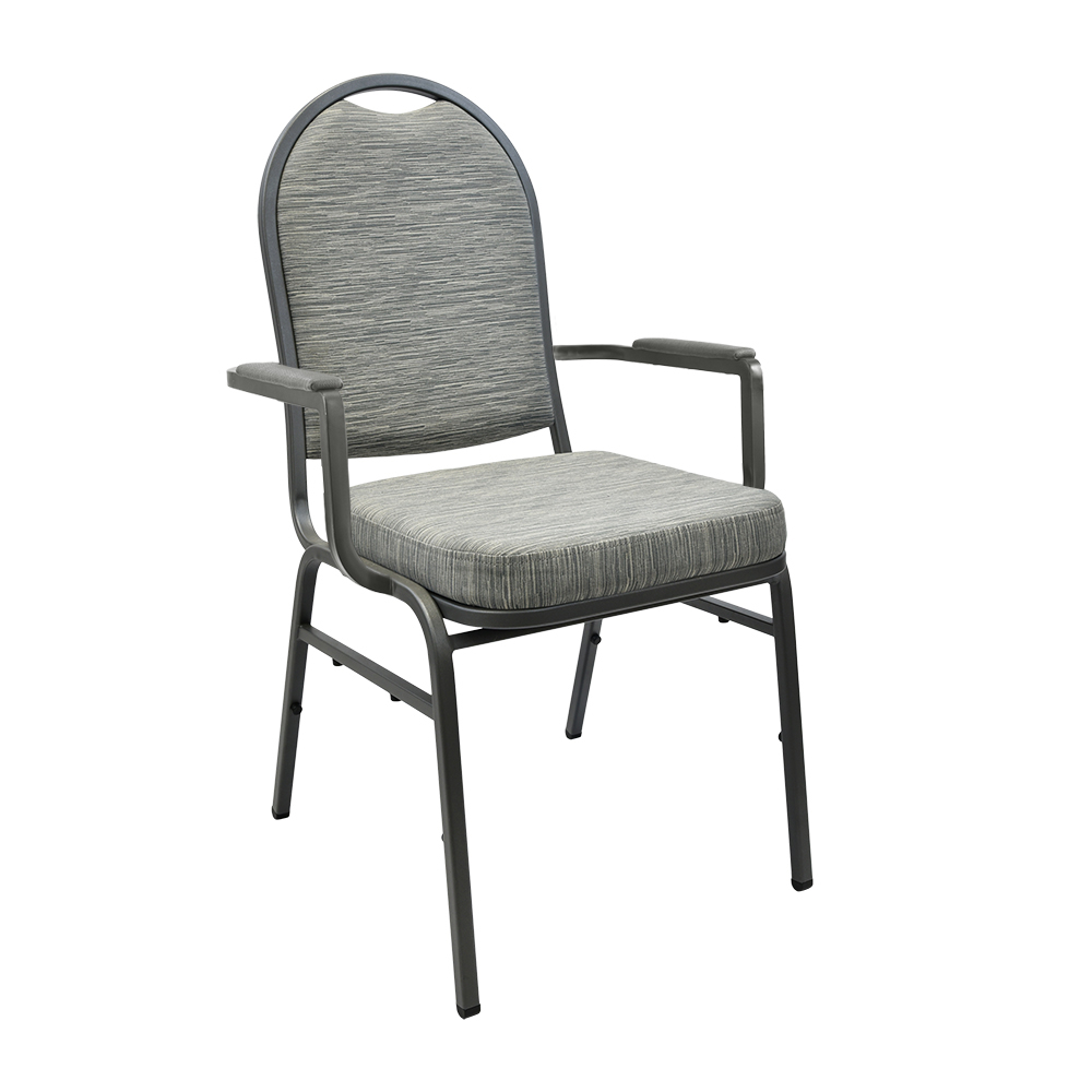 Lancer Arm Chair - CM-3317-A (Gunmetal Grey #714, Nassimi, Nassimi, Nassimi, Straight, Tubing 1, Pullover, No, Open, No, No, Deluxe Metal Glide, No, No, No)