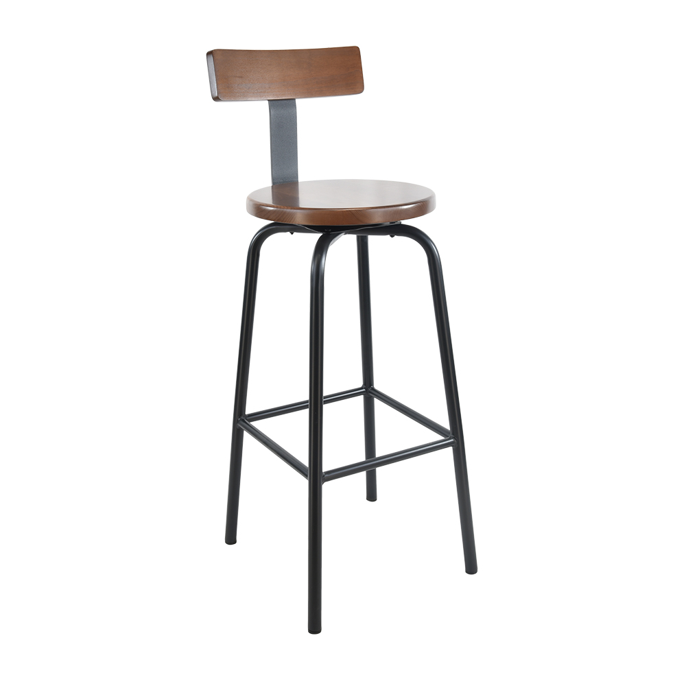 Volta Barstool - BM-0980B (Custom, Wood Seat, Standard, 30” - Footrest Height at 12")
