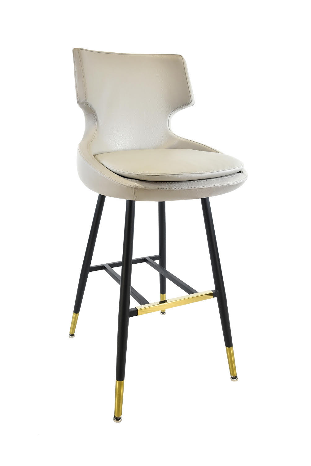 Samara Barstool - BM-4010 (Custom, TSS Fabric, TSS Fabric, TSS Fabric, No, No, No, No, No, Deluxe Metal Glide, No, None, Brass, Counter Height, 24” - Footrest Height at 6")