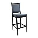 Sultan Barstool - BA-3799 (Matte Black #11, TSS Fabric, TSS Fabric, TSS Fabric, Pullover, No, Yes, No, No, No, Deluxe Metal Glide, No, Brass, No, Bar Height, 30” - Footrest Height at 12")