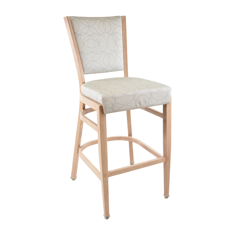 Glenn M Barstool - BA-4012M (Flat Black #18, TSS Fabric, TSS Fabric, TSS Fabric, No, No, No, No, No, Deluxe Metal Glide, No, Black, No, Bar Height, 30” - Footrest Height at 12")